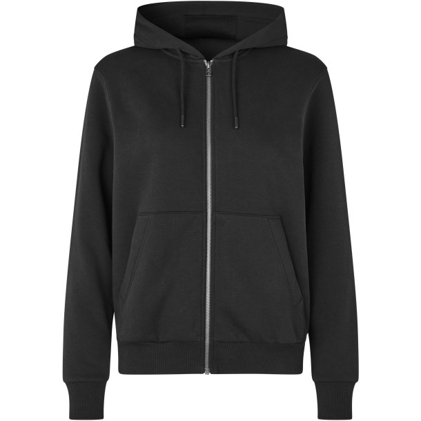 ID 6013 Hoodie �kologisk zip dame Sort