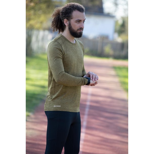 ID G21021 GEYSER long-sleeved T-shirt  seamless Oliven melange