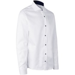 ID S371 SEVEN SEAS Fine Twill Contrast  slim Hvid