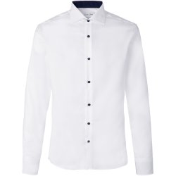 ID S371 SEVEN SEAS Fine Twill Contrast  slim Hvid