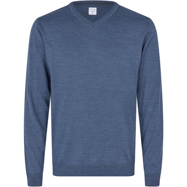 ID S670 SEVEN SEAS The knit  v-neck Bl melange