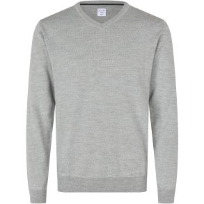 ID S670 SEVEN SEAS The knit  v-neck Lys gr� melange