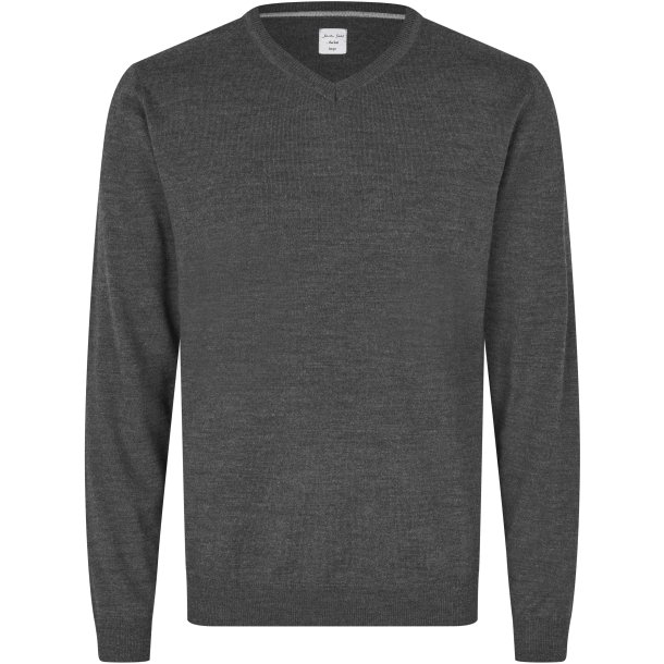 ID S670 SEVEN SEAS The knit  v-neck Mrk gr melange