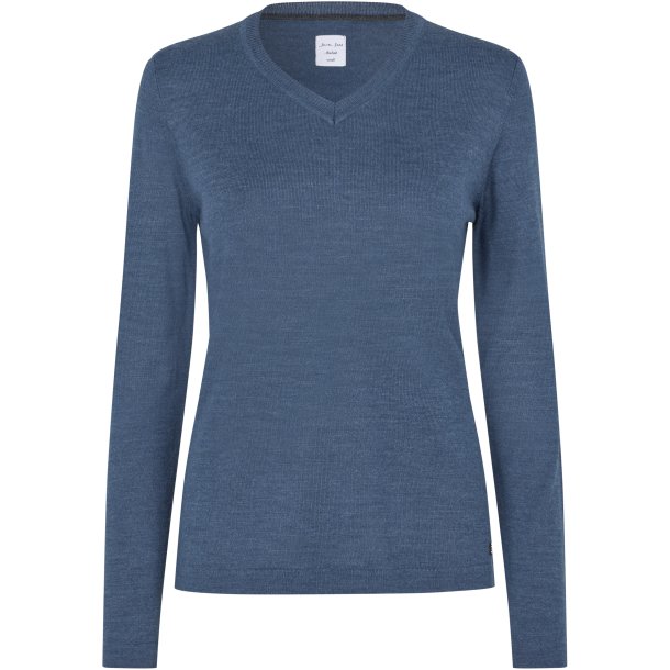 ID S671 SEVEN SEAS The knit  v-neck  dame Bl melange