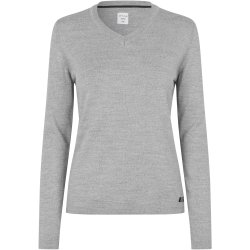 ID S671 SEVEN SEAS The knit  v-neck  dame Lys grå melange