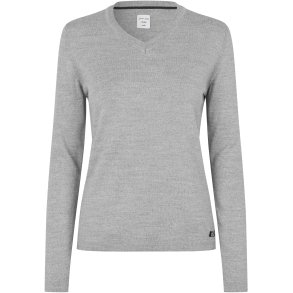 ID S671 SEVEN SEAS The knit  v-neck  dame Lys gr melange