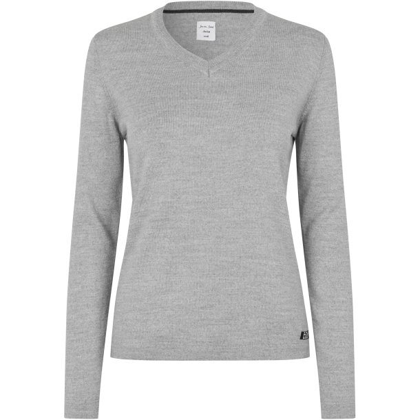 ID S671 SEVEN SEAS The knit  v-neck  dame Lys gr melange