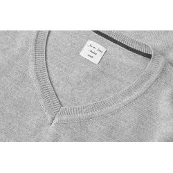 ID S671 SEVEN SEAS The knit  v-neck  dame Lys grå melange