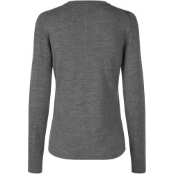 ID S671 SEVEN SEAS The knit  v-neck  dame Mørk grå melange