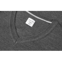 ID S671 SEVEN SEAS The knit  v-neck  dame Mørk grå melange