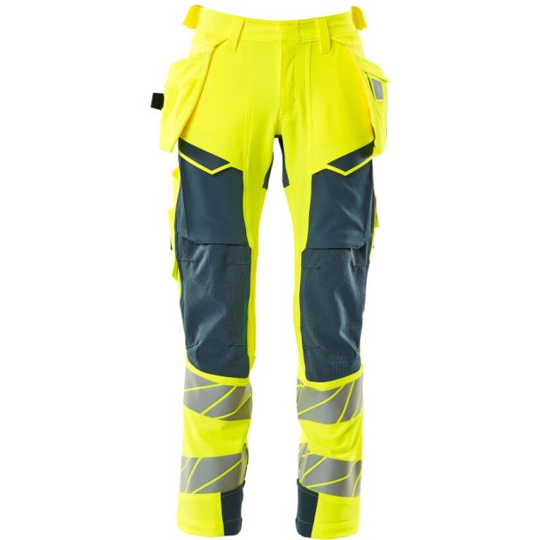 MASCOT Bukser med hngelommer Hi-Vis Gul/Mrk Petroleum 19031-711-1744