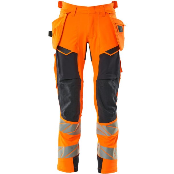 MASCOT Bukser med hngelommer Hi-Vis Orange/Mrk Marine 19031-711-14010