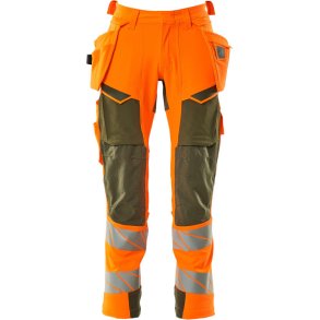 MASCOT® Bukser med hngelommer Hi-Vis Orange/Mosgrn 19031-711-1433