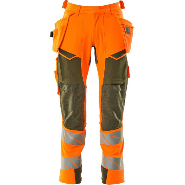 MASCOT Bukser med hngelommer Hi-Vis Orange/Mosgrn 19031-711-1433