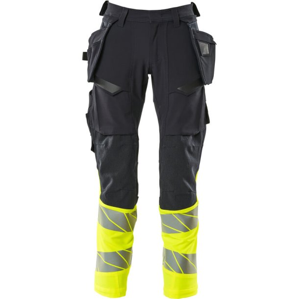 MASCOT Bukser med hngelommer Mrk Marine/Hi-Vis Gul 19131-711-01017