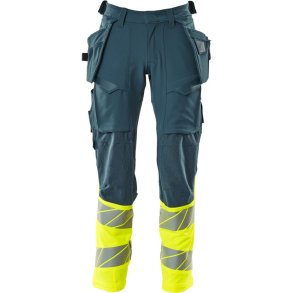 MASCOT® Bukser med hngelommer Mrk Petroleum/Hi-Vis Gul 19131-711-4417