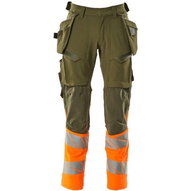 MASCOT Bukser med hngelommer Mosgrn/Hi-Vis Orange 19131-711-3314