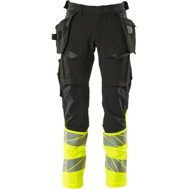 MASCOT&reg; Bukser med hngelommer Sort/Hi-Vis Gul 19131-711-0917