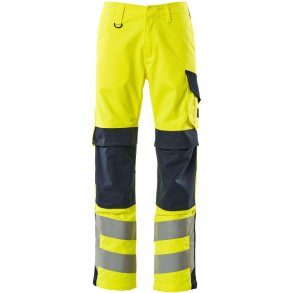 MASCOT® Bukser med knlommer Hi-Vis Gul/Mrk Marine 13879-216-17010