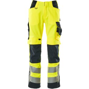MASCOT® Bukser med knlommer Hi-Vis Gul/Mrk Marine 15579-860-17010