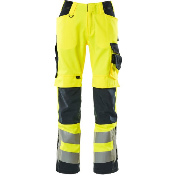 MASCOT Bukser med knlommer Hi-Vis Gul/Mrk Marine 15579-860-17010