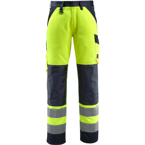 MASCOT Bukser med knlommer Hi-Vis Gul/Mrk Marine 15979-948-17010