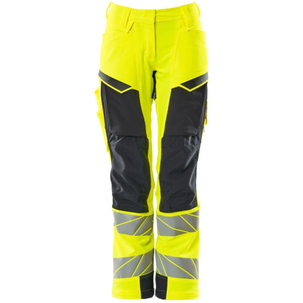 MASCOT Bukser med knlommer Hi-Vis Gul/Mrk Marine 19078-511-17010