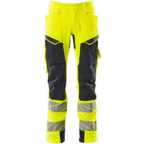 MASCOT® Bukser med knlommer Hi-Vis Gul/Mrk Marine 19279-510-17010