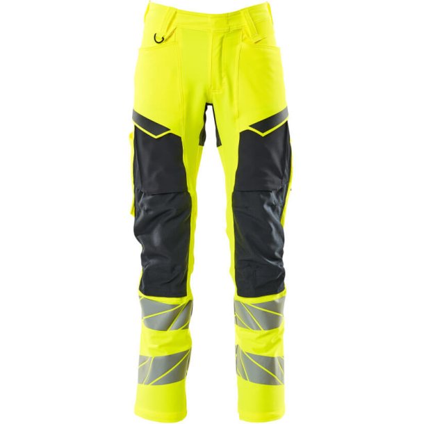 MASCOT Bukser med knlommer Hi-Vis Gul/Mrk Marine 19479-711-17010