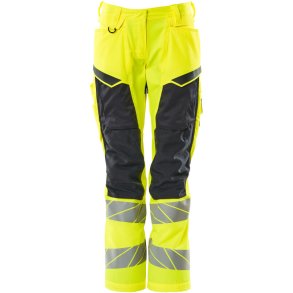 MASCOT® Bukser med knlommer Hi-Vis Gul/Mrk Marine 19578-236-17010