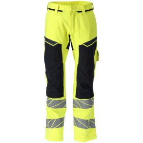 MASCOT® Bukser med knlommer Hi-Vis Gul/Mrk Marine 21079-284-17010