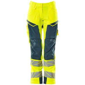 MASCOT® Bukser med knlommer Hi-Vis Gul/Mrk Petroleum 19078-511-1744