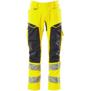 MASCOT� Bukser med kn�lommer Hi-Vis Gul/Sort 19579-236-1709