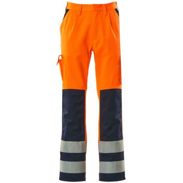 MASCOT Bukser med knlommer Hi-Vis Orange/Marine 07179-860-141