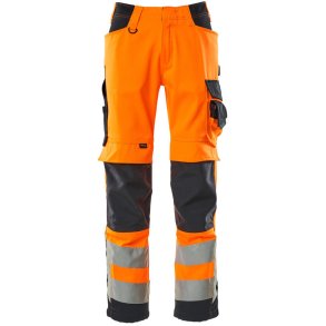 MASCOT® Bukser med knlommer Hi-Vis Orange/Mrk Marine 15579-860-14010