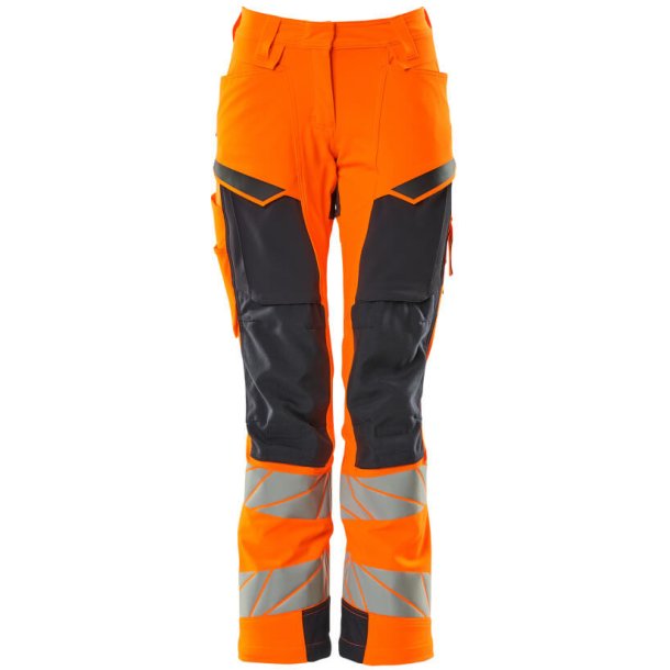 MASCOT Bukser med knlommer Hi-Vis Orange/Mrk Marine 19078-511-14010