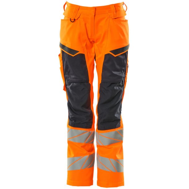 MASCOT Bukser med knlommer Hi-Vis Orange/Mrk Marine 19578-236-14010