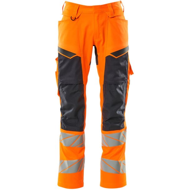 MASCOT Bukser med knlommer Hi-Vis Orange/Mrk Marine 19579-236-14010