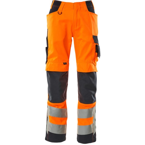 MASCOT Bukser med knlommer Hi-Vis Orange/Mrk Marine 20879-236-14010