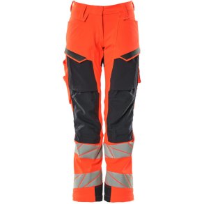 MASCOT® Bukser med knlommer Hi-Vis Rd/Mrk Marine 19078-511-22210