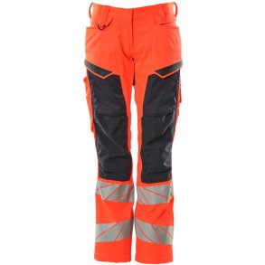 MASCOT® Bukser med knlommer Hi-Vis Rd/Mrk Marine 19578-236-22210