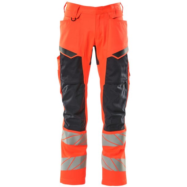 MASCOT Bukser med knlommer Hi-Vis Rd/Mrk Marine 19579-236-22210