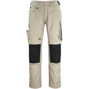 MASCOT® Bukser med knlommer Lys Kaki/Sort 12179-203-5509