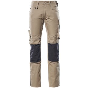 MASCOT® Bukser med knlommer Lys Kaki/Sort 12679-442-5509