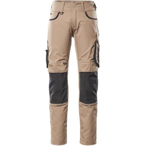 MASCOT® Bukser med knlommer Lys Kaki/Sort 13079-230-5509