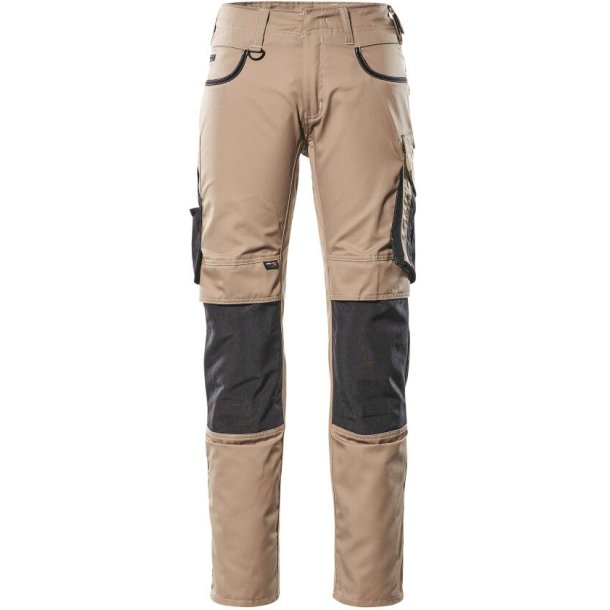 MASCOT&reg; Bukser med knlommer Lys Kaki/Sort 13079-230-5509
