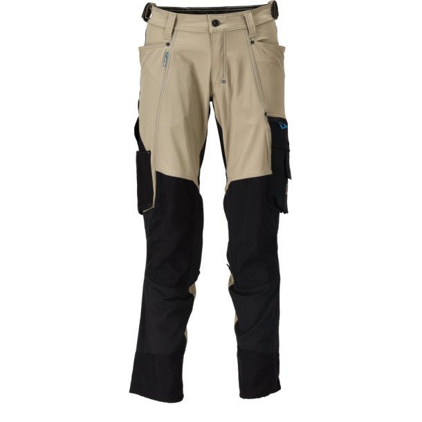 MASCOT&reg; Bukser med knlommer Lys Kaki/Sort 23179-311-5509