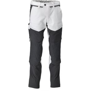 MASCOT® Bukser med knlommer Hvid/Stengr 22079-605-0689