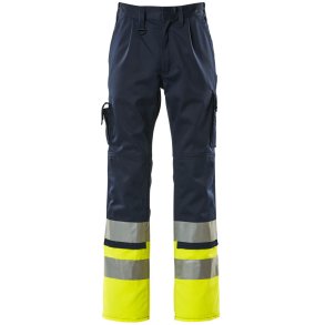 MASCOT® Bukser med knlommer Marine/Hi-Vis Gul 12379-430-0117