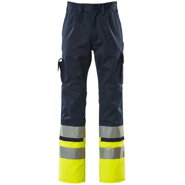 MASCOT Bukser med knlommer Marine/Hi-Vis Gul 12379-430-0117